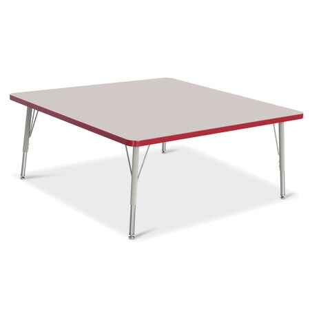 Jonti-Craft Berries Square Activity Table, 48 in. x 48 in., E-height, Freckled Gray/Red/Gray 6418JCE008